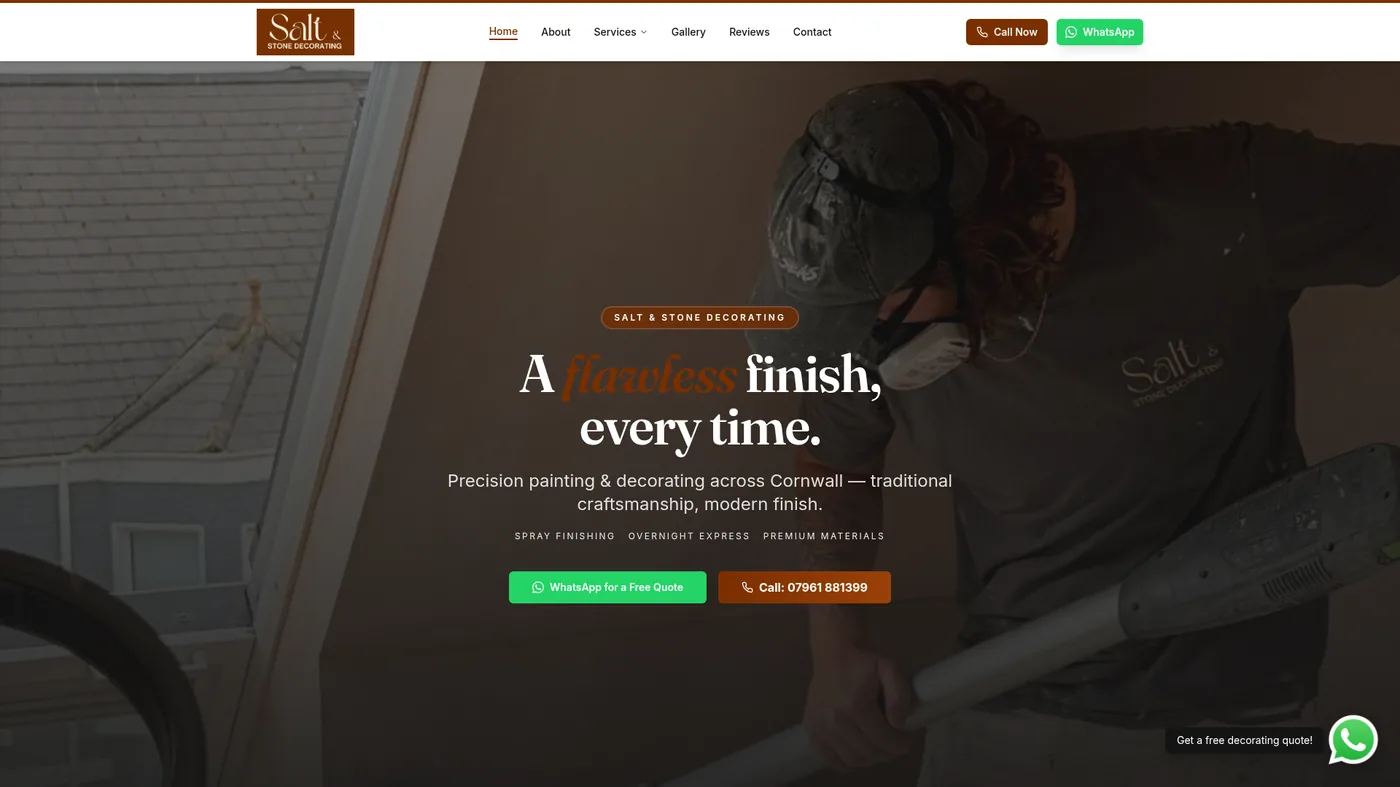 Salt and Stone Decorating website preview