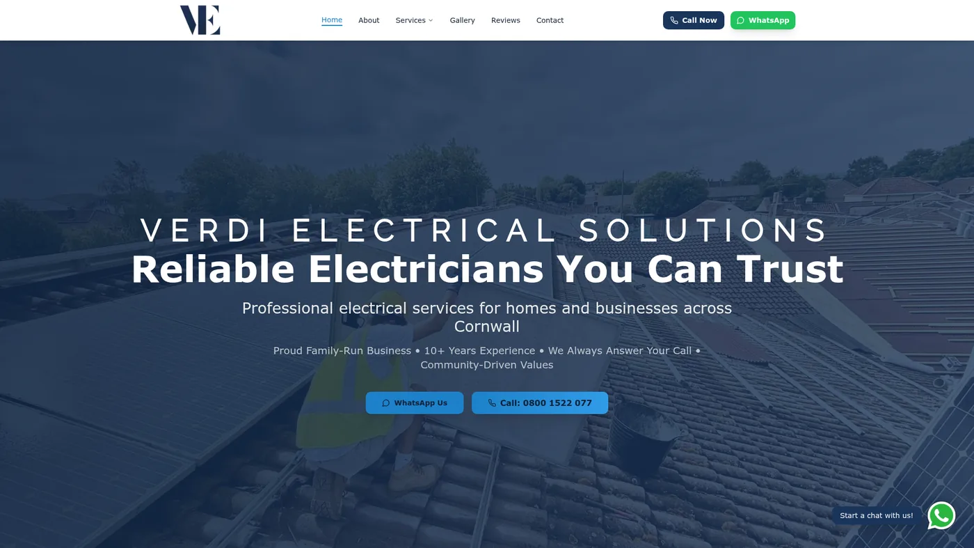 Verdi Electrical Solutions website preview
